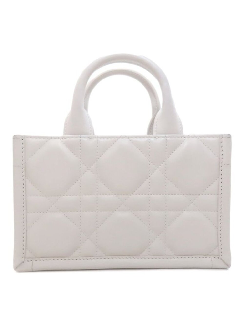 Dior Book Tote Mini Macro Cannage 2-Way Handbag White Gray - Picture 2 of 15